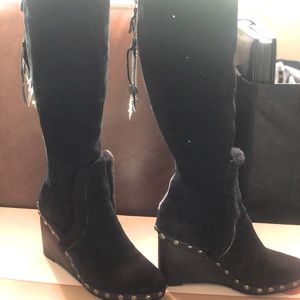 Wedge Knee Length Boots